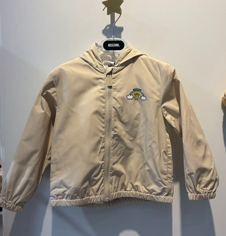 Moschino Baby Rainbow Logo Print Hooded Jacket