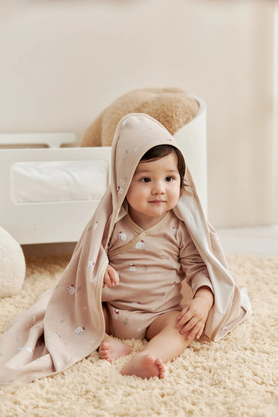 Norsu Baby Organic Kimono Long-sleeve Onesie-Polar Bear