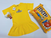 Moschino Girls Yellow Bear Logo Dress