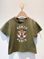 Kenzo Khaki Tshirt in Jersey with Logo