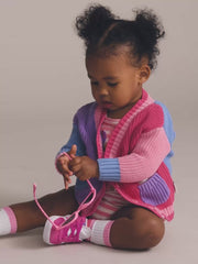 Huxbaby COLOUR BLOCK PEEKABOO HUXETTE CARDI