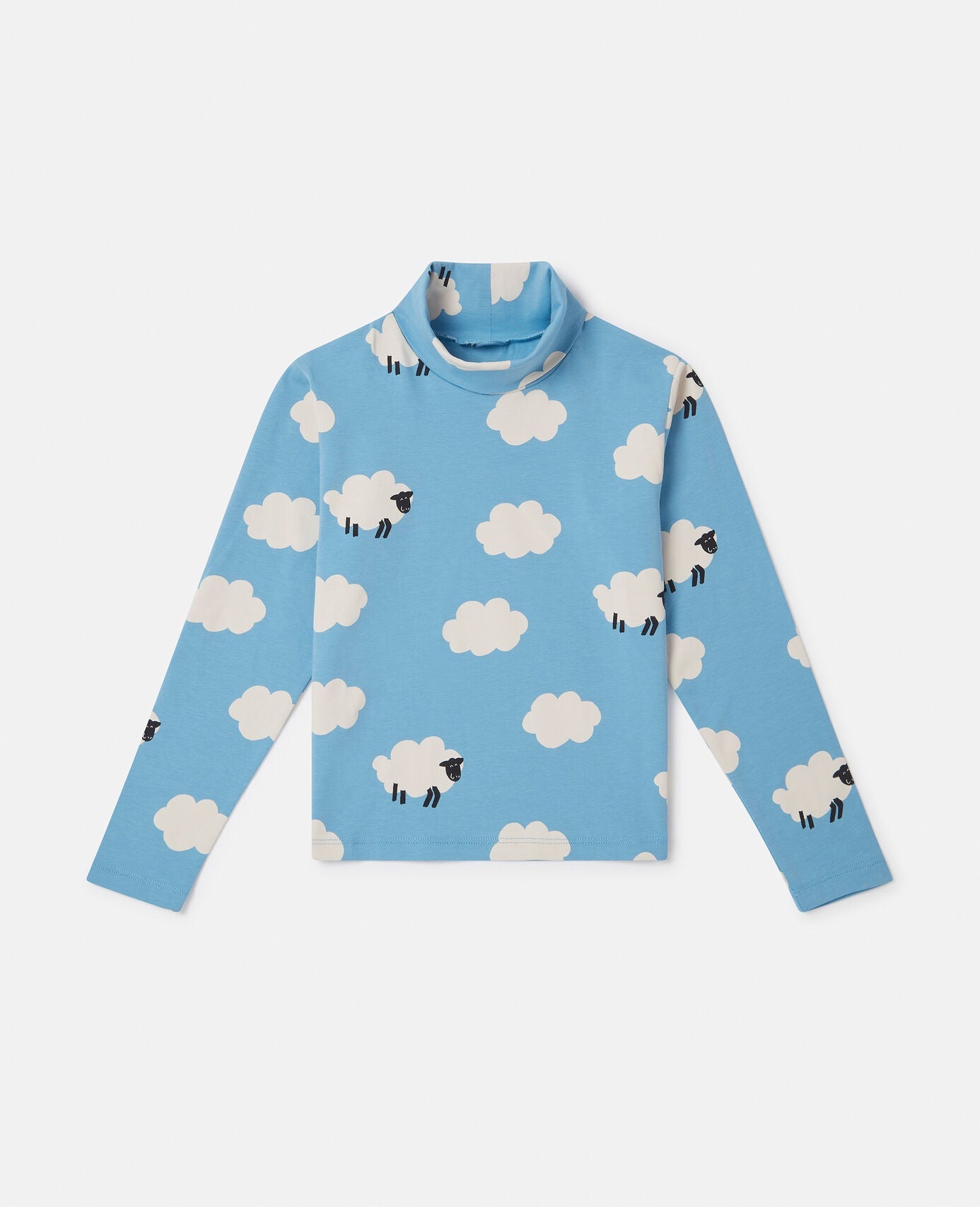 Stella McCartney Grils Sheep Pattern Turtleneck Top Enfance Baby Kids