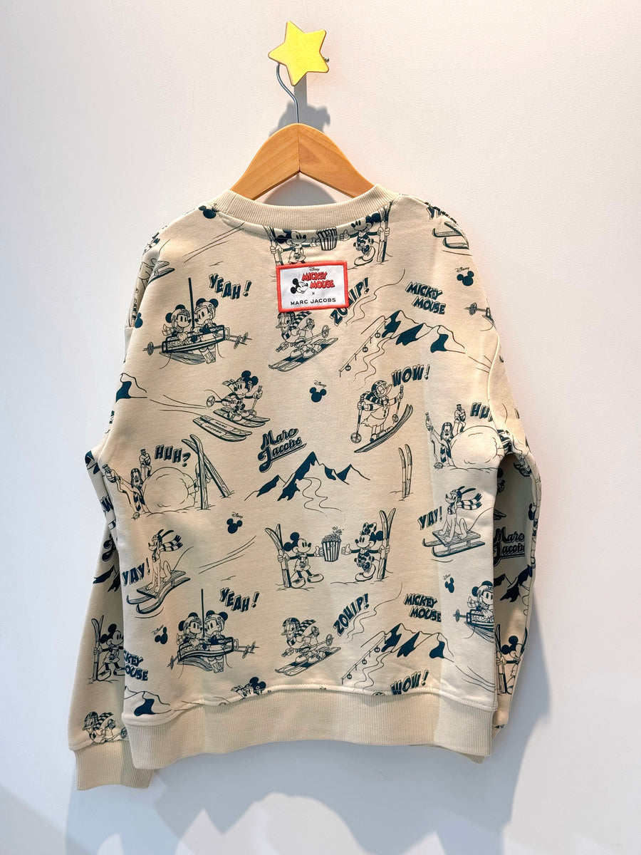 The Marc Jacobs Beige Sweatshirt with Mickey Skiing Print