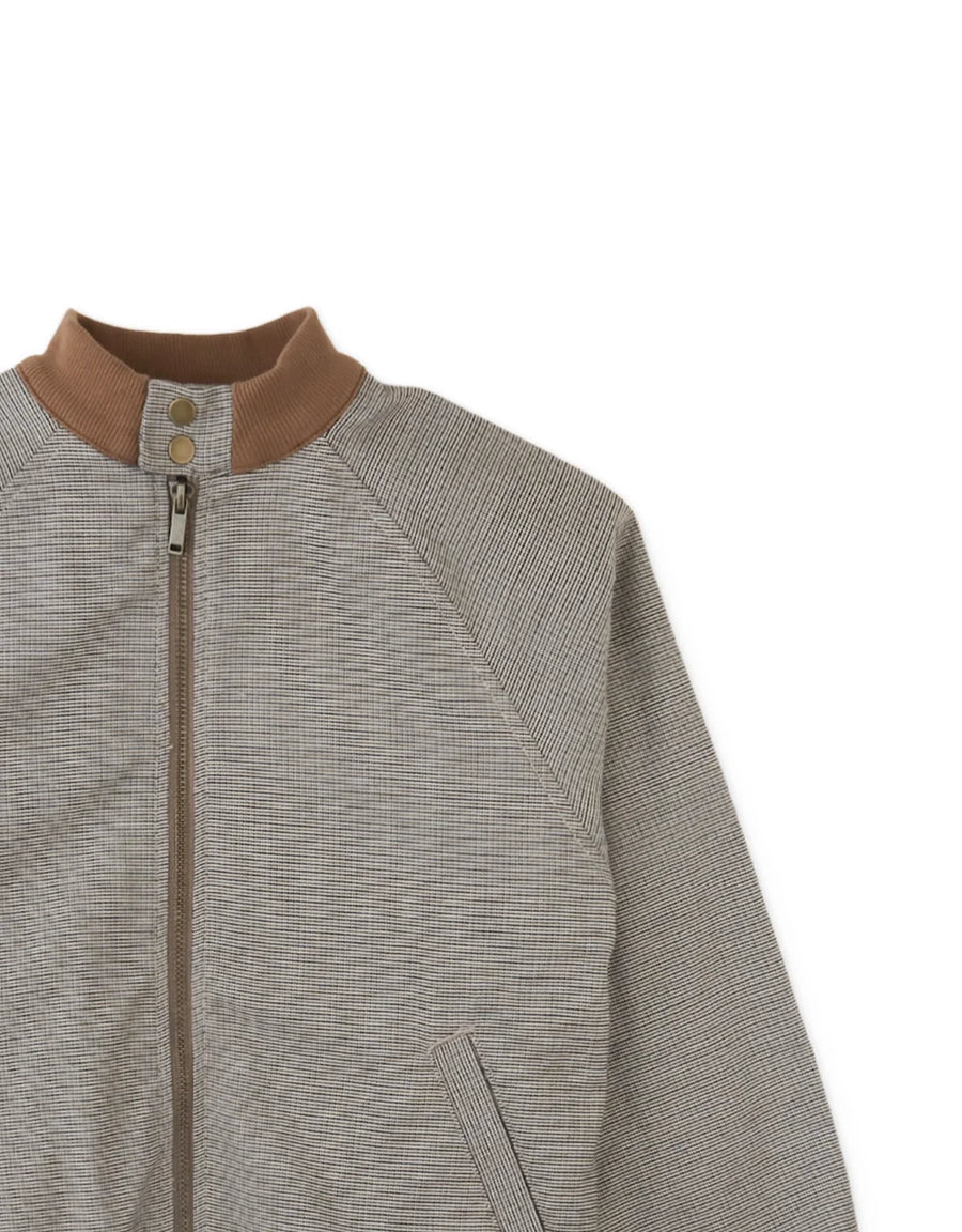 Gingersnaps Leonardo Micro-Houndstooth Harrington Jacket with Embroidered Detail