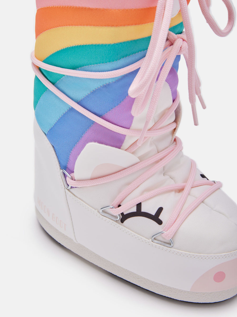 Moon Boot  ICON JUNIOR UNICORN WHITE BOOTS