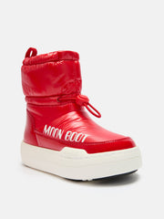 Moon Boot JUNIOR PARK TUBE MID GLITTER RED BOOTS