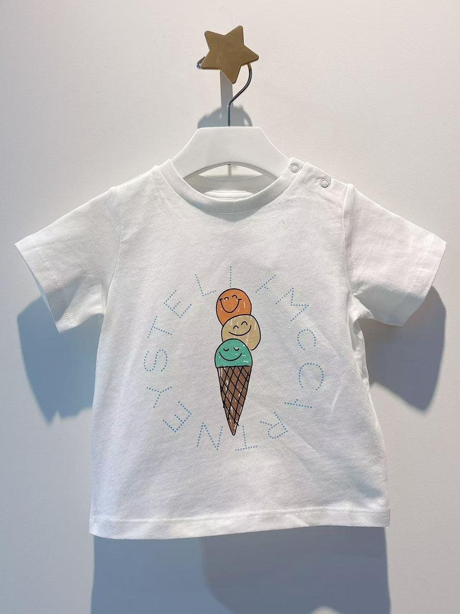 Stella McCartney Kids Baby Ivory Cotton Ice Cream T-Shirt