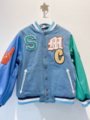 Stella McCartney Kids Boys Blue Denim Varsity Jacket