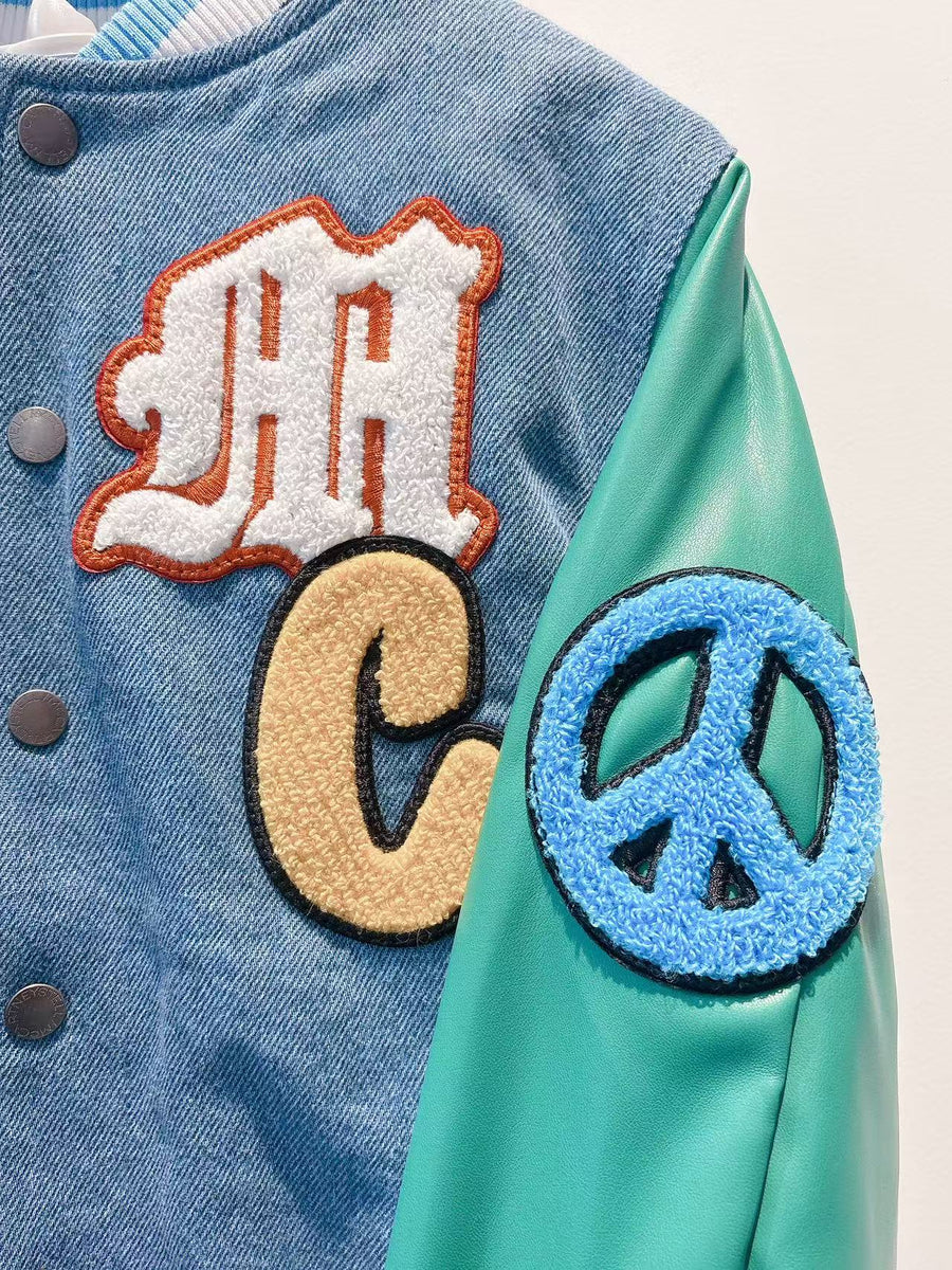 Stella McCartney Kids Boys Blue Denim Varsity Jacket