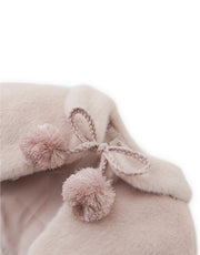Gingersnaps  Baby Elaine Scalloped-Edge Faux Fur Capelet with Braided Ties and Pom-Poms