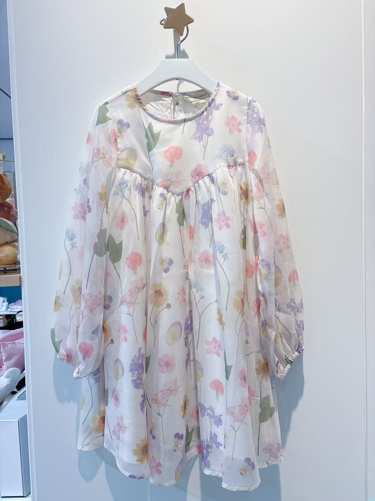 Stella McCartney Kids Floral Print Long Sleeve Dress