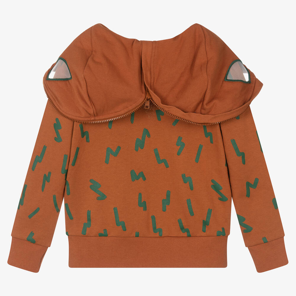 Stella McCartney Boy Funny Zip-up Hoodie with Bear Face
