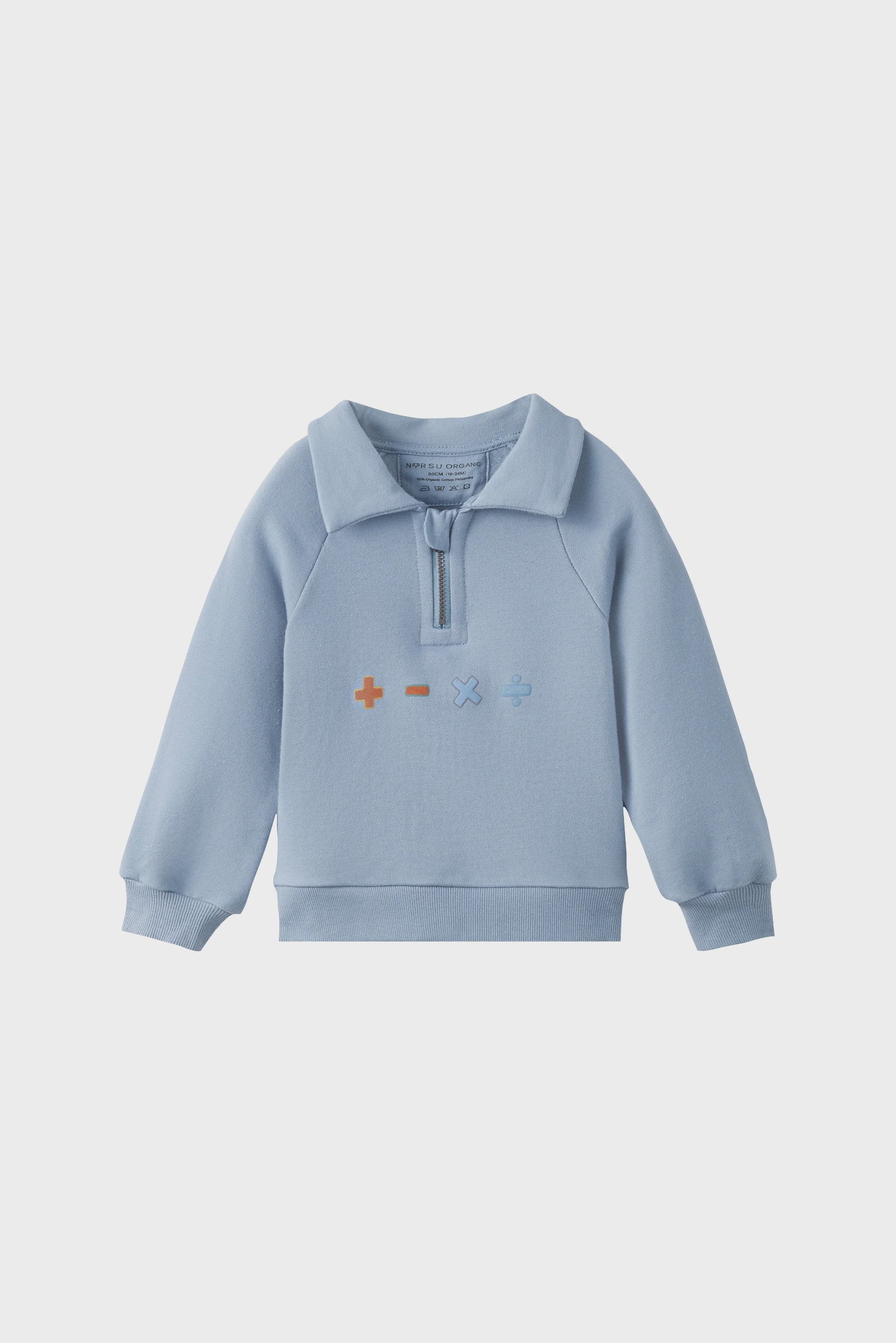 Norsu Organic Toddler Organic Fleece Zip-up Sweatshirt-Symbols