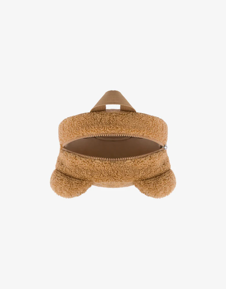 Moschino Brown Fleece Teddy Bear Backpack (22cm)