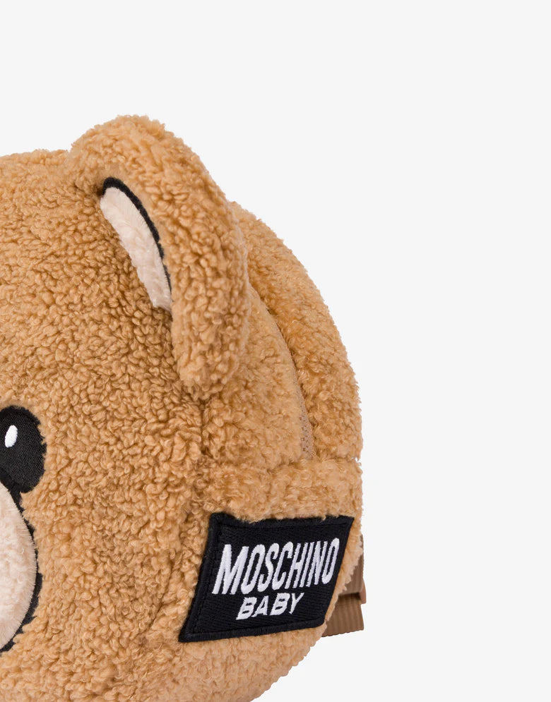 Moschino Brown Fleece Teddy Bear Backpack (22cm)