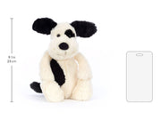 Jellycat Bashful Black & Cream Puppy