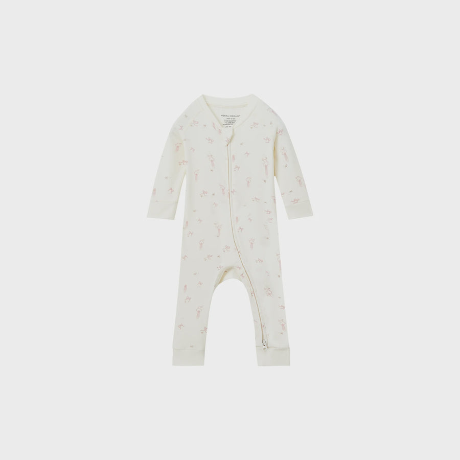 Norsu Organic Baby Organic Bamboo Zip-up Bodysuit-Ballerina
