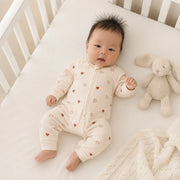 Norsu Organic Baby Fleece Organic Cotton Bodysuit- Hearts