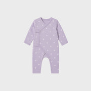 Norsu Organic Baby Organic Kimono Bodysuits-Lilac Hearts