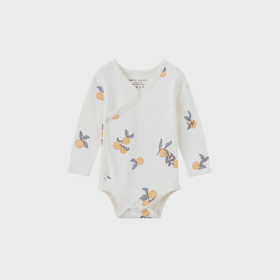 Norsu Organic Baby Organic Kimono Onesie-Baby Clementine