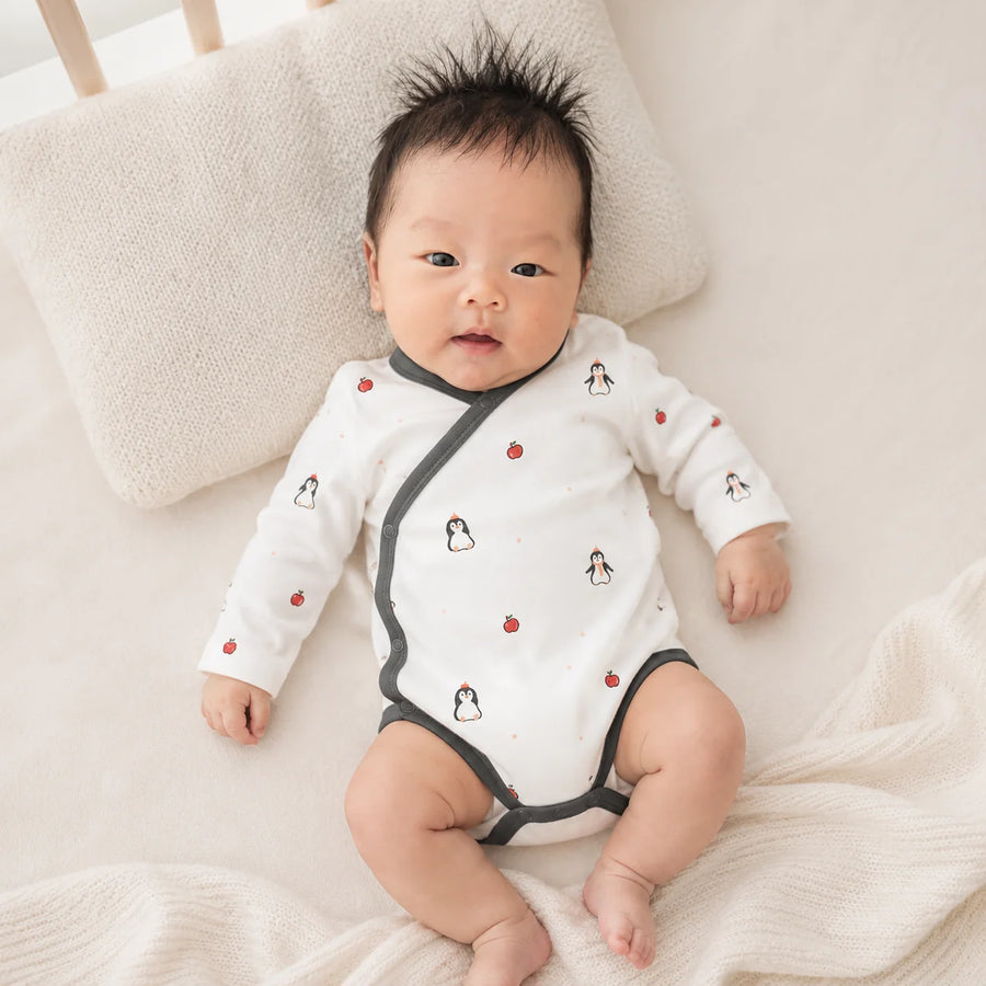 Norsu Organic Baby Organic Kimono Onesie-Baby Penguin