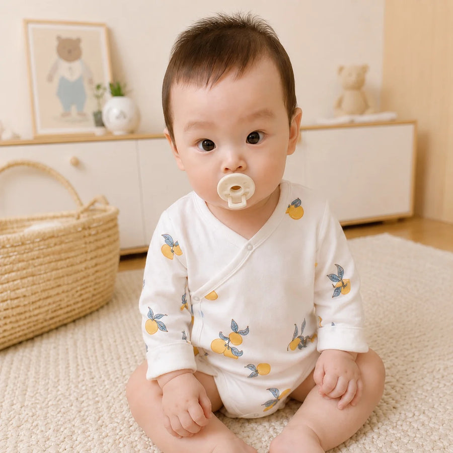 Norsu Organic Baby Organic Kimono Onesie-Baby Clementine