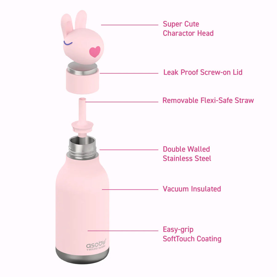 Asobu Bestie Bunny Water Bottle 16 oz