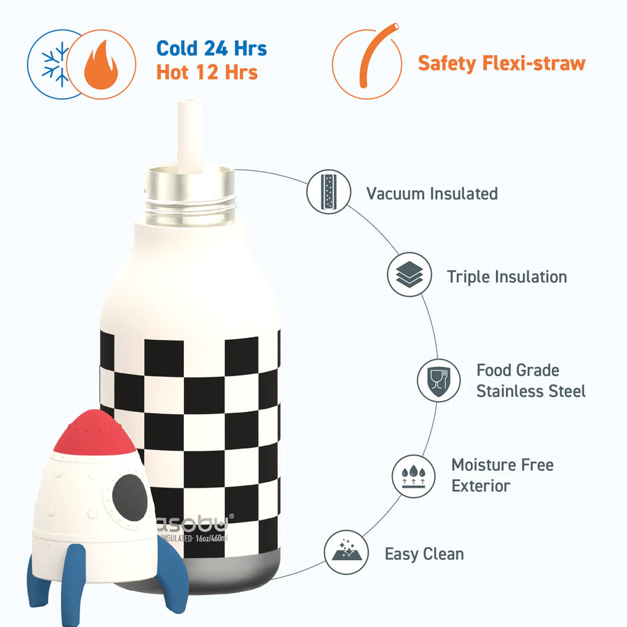 Asobu Bestie Rocketship Water Bottle 16 oz