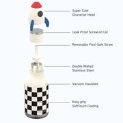 Asobu Bestie Rocketship Water Bottle 16 oz