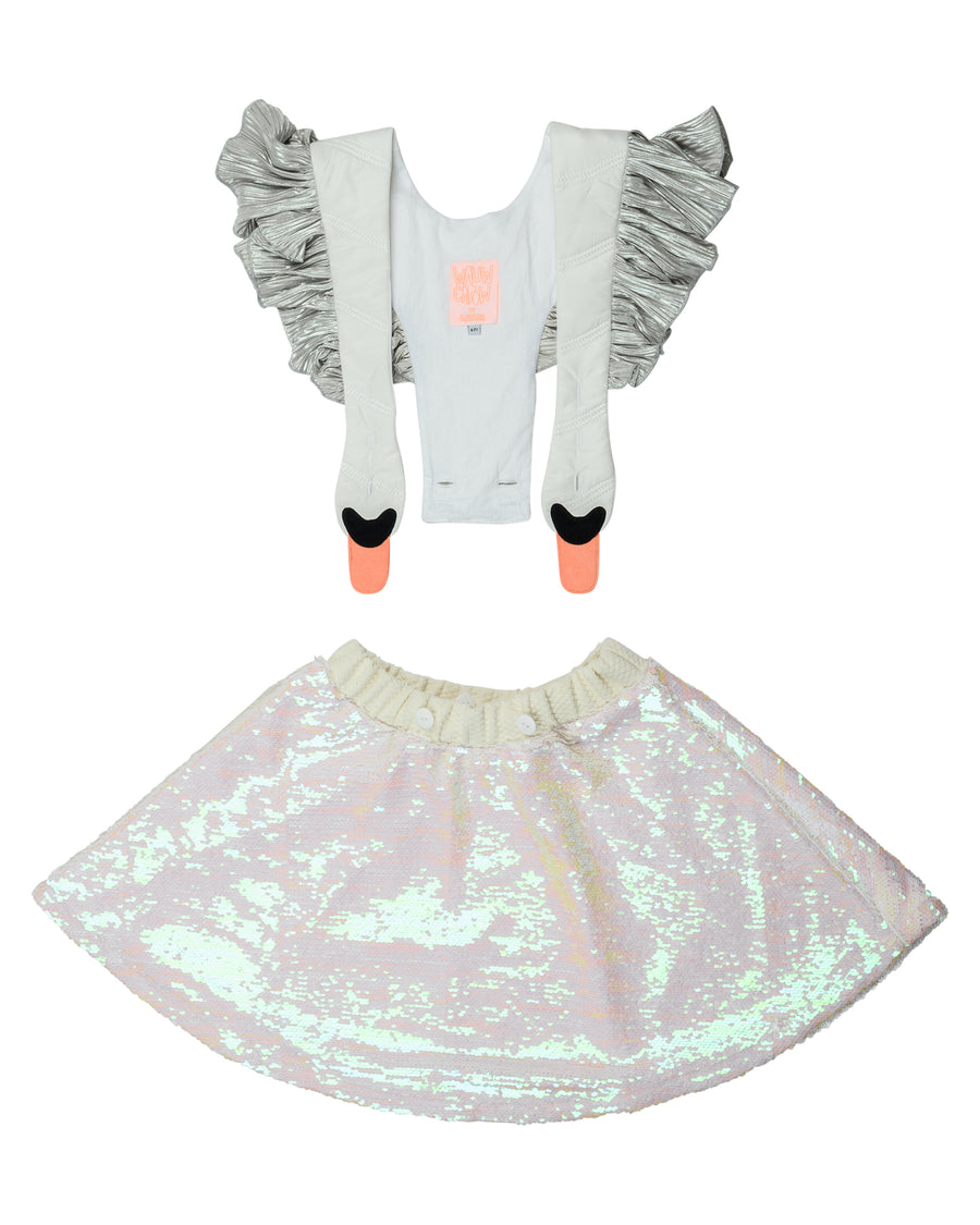 Wauw Capow White Bird Girls Dress