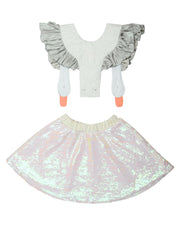 Wauw Capow White Bird Girls Dress