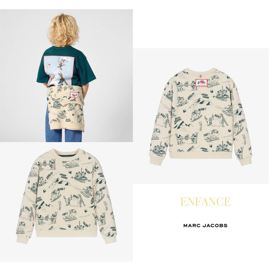 The Marc Jacobs Beige Sweatshirt with Mickey Skiing Print
