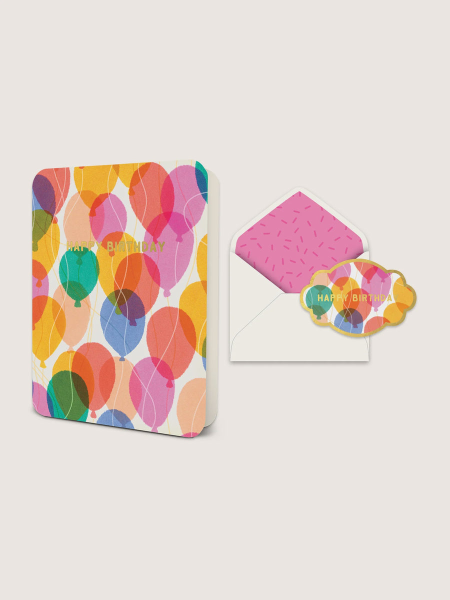 Studio Oh! Happy Birthday Colorful Balloons Deluxe Greeting Card