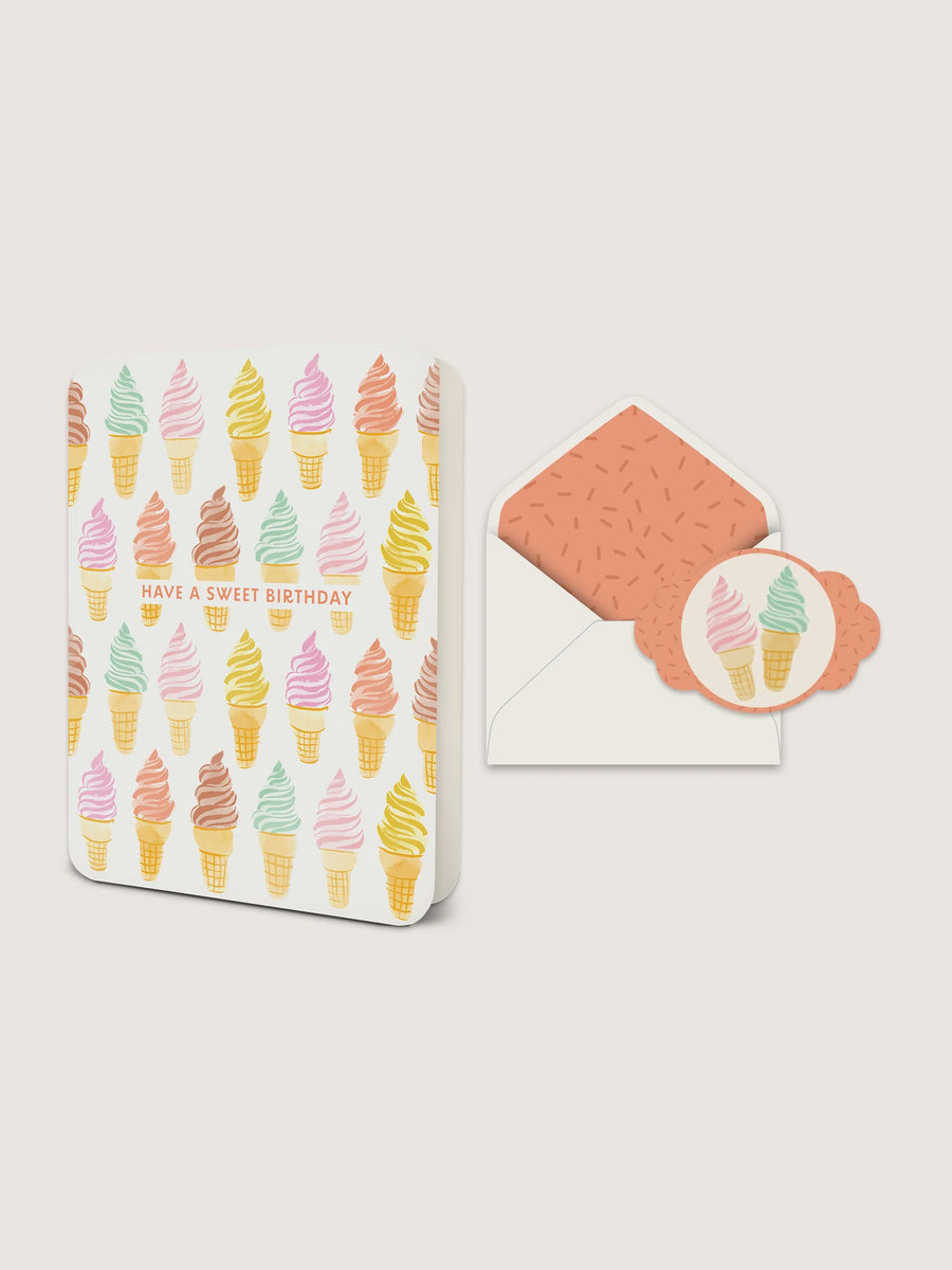 Studio Oh! Sweet Birthday Cones Deluxe Greeting Card