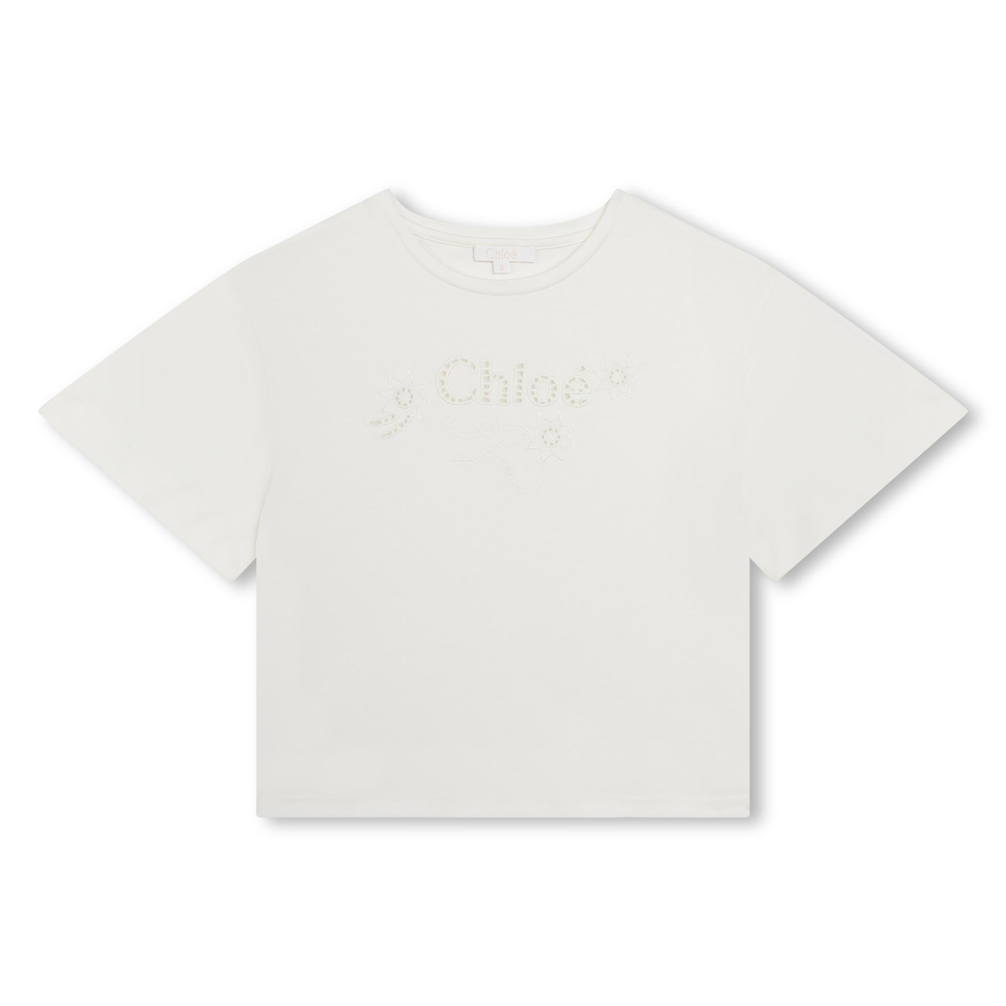 Chloé Off White Short Sleeve Logo Tee
