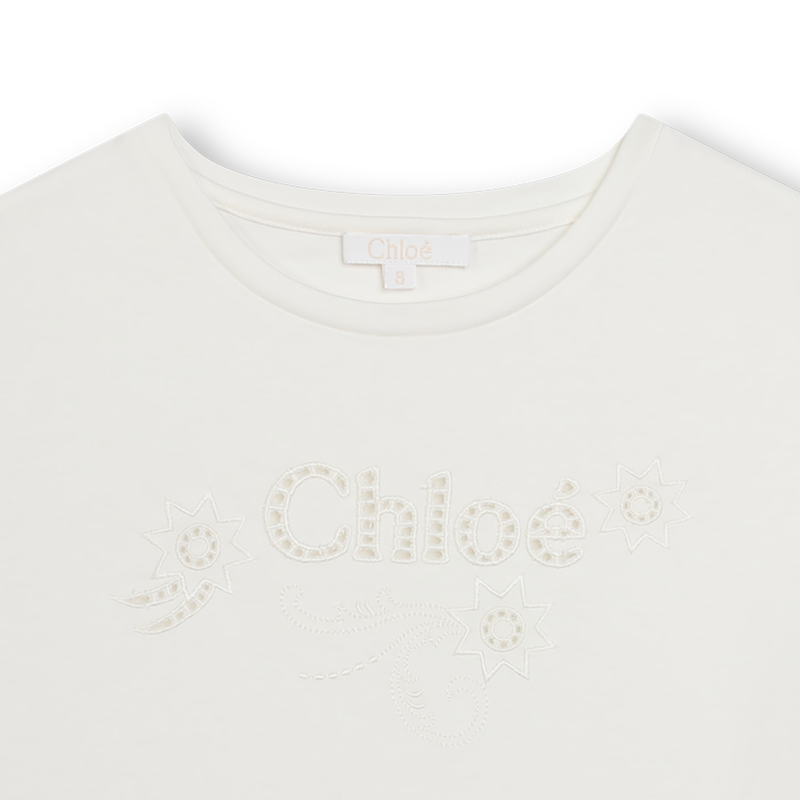 Chloé Off White Short Sleeve Logo Tee