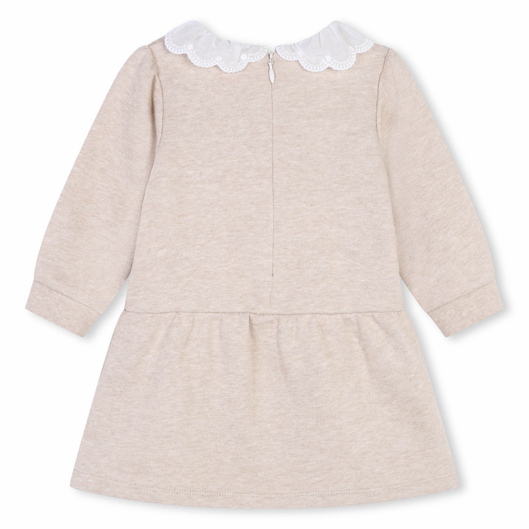 Chloe Baby Girls Beige Cotton Sweatshirt Dress