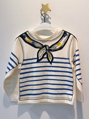 The Marc Jacobs Striped Long Sleeve Navy Tee