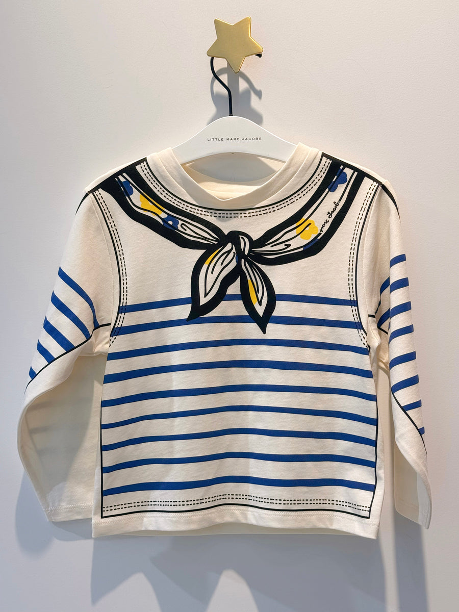 The Marc Jacobs Striped Long Sleeve Navy Tee