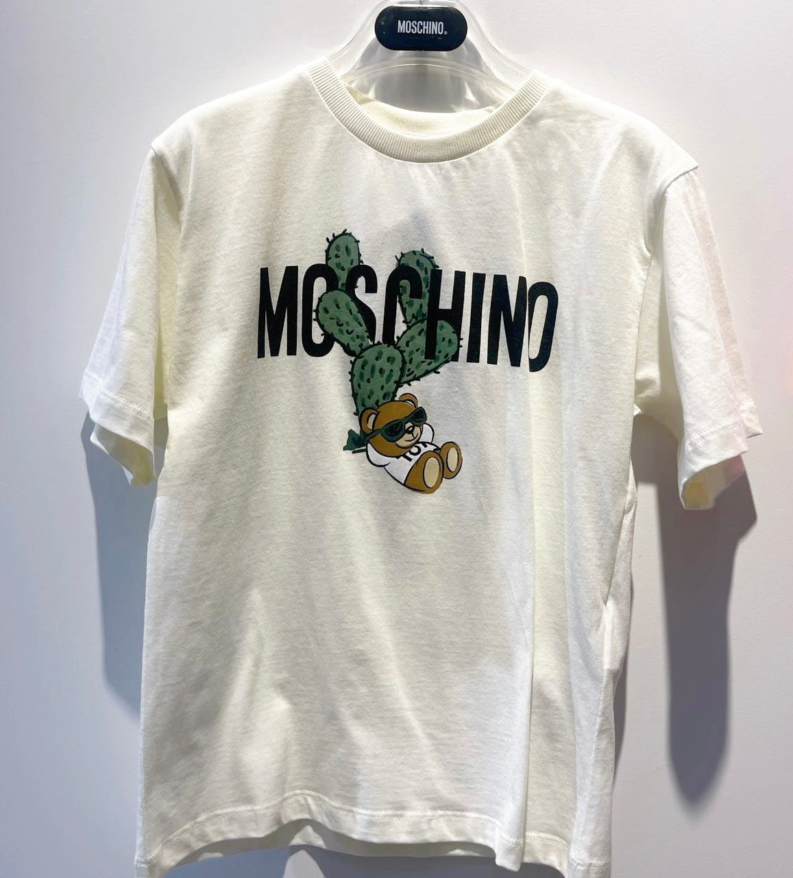 Moschino Maxi Ivory Cactus Print Cotton T-Shirt