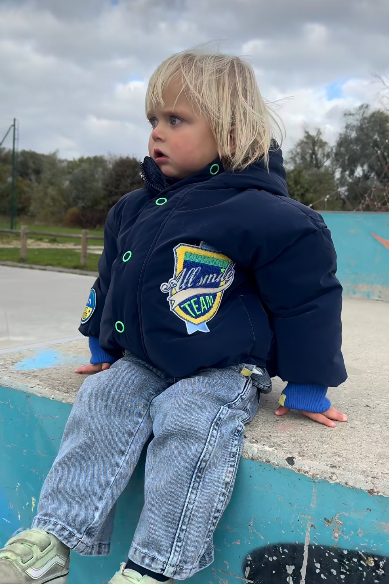 Billieblush Boys Hooded Navy Jacket