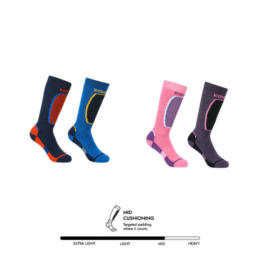 KOMBI The Brave Midweight Ski Socks Twin Pack- Children