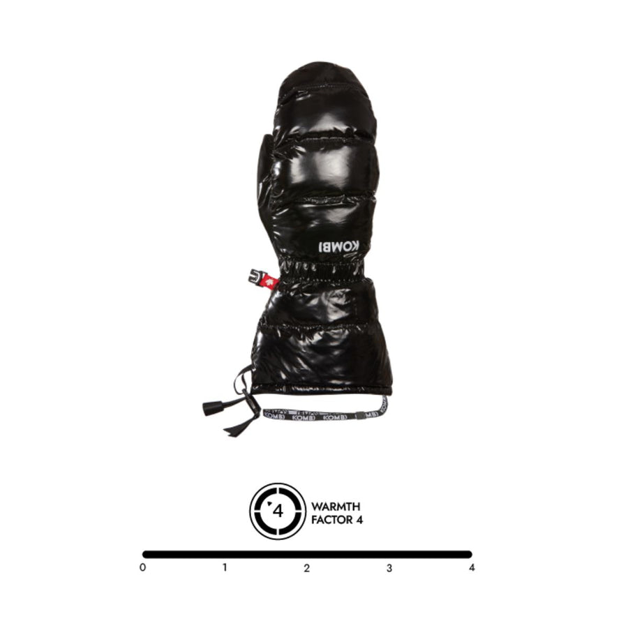 KOMBI Level 4 Puffy Ethical Goose Down Mittens - Junior with Wrist Leash