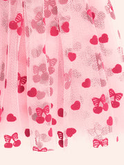 Huxbaby Longsleeve Cherry Pie Rib Tulle Dress
