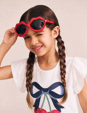 Huxbaby Girl Cherry Bow Frill Sleeve Tee