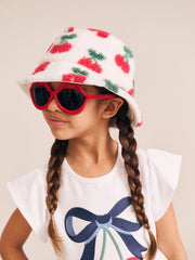 Huxbaby Girl Cherry Bow Frill Sleeve Tee
