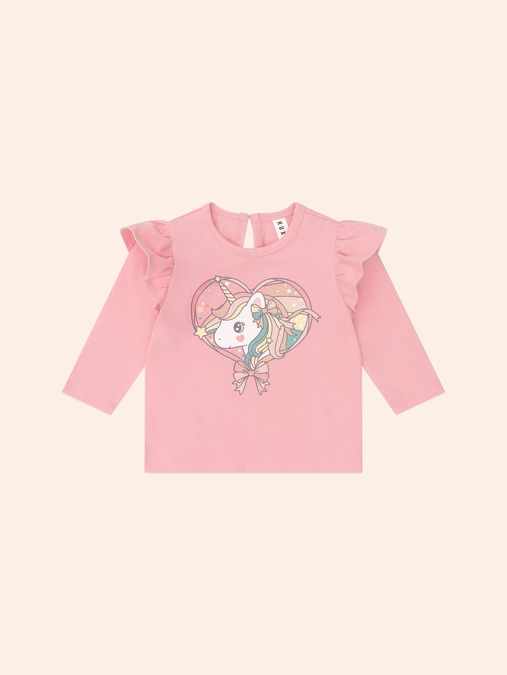 Huxbaby Whimsical Unicorn Frill Top