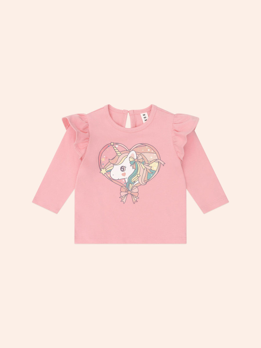 Huxbaby Whimsical Unicorn Frill Top