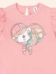 Huxbaby Whimsical Unicorn Frill Top