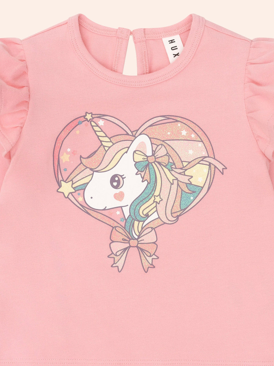 Huxbaby Whimsical Unicorn Frill Top